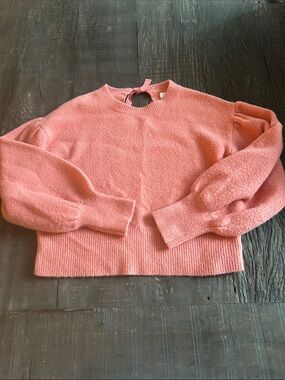 1901 Pink Balloon Sleeve Crewneck Sweater